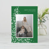 雪モダン片で作ったクリスマスツリー シーズンカード (スタンド正面)