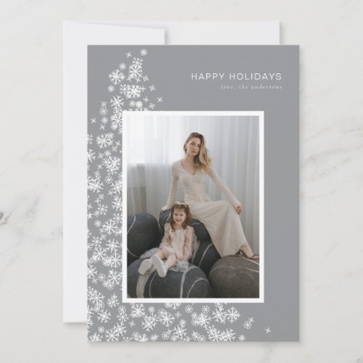 雪モダン片で作ったクリスマスツリー シーズンカード (正面)