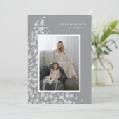 雪モダン片で作ったクリスマスツリー シーズンカード (スタンド正面)