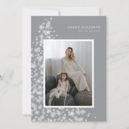 雪モダン片で作ったクリスマスツリー シーズンカード