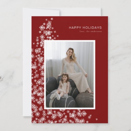 雪モダン片で作ったクリスマスツリー シーズンカード (正面)