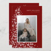 雪モダン片で作ったクリスマスツリー シーズンカード (正面/裏面)