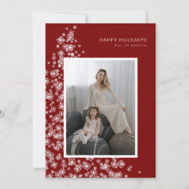 雪モダン片で作ったクリスマスツリー シーズンカード