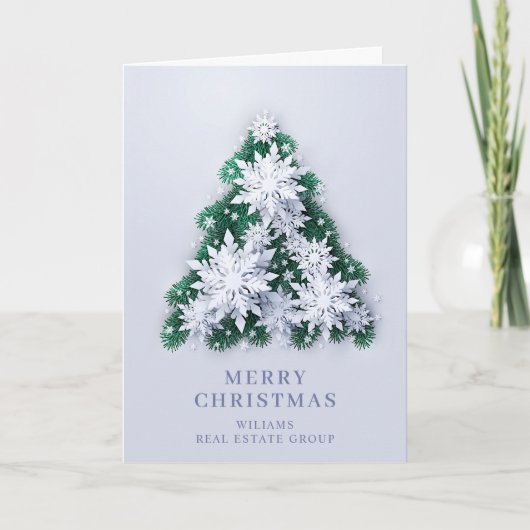 雪モダン片のクリスマスの企業の挨拶 シーズンカード (正面)