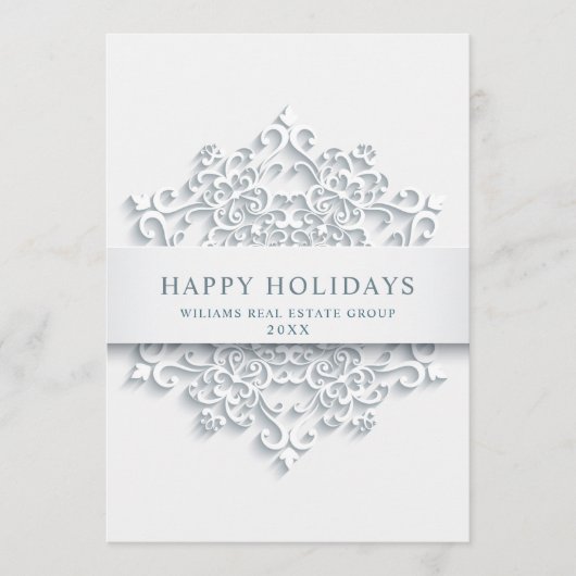 雪モダン片のクリスマスの企業の挨拶 シーズンカード (正面)