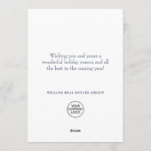 雪モダン片のクリスマスの企業の挨拶 シーズンカード (裏面)