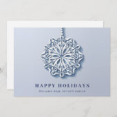 雪モダン片のクリスマスの企業の挨拶 シーズンカード (正面/裏面)