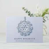 雪モダン片のクリスマスの企業の挨拶 シーズンカード (スタンド正面)