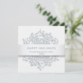 雪モダン片のクリスマスの企業の挨拶 シーズンカード (スタンド正面)