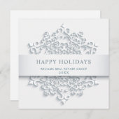 雪モダン片のクリスマスの企業の挨拶 シーズンカード (正面/裏面)