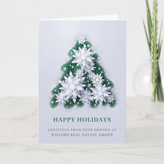 雪モダン片のクリスマスの企業の挨拶 シーズンカード (正面)