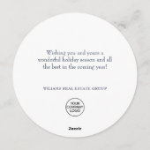 雪モダン片のクリスマスの企業の挨拶 シーズンカード (裏面)