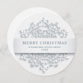 雪モダン片のクリスマスの企業の挨拶 シーズンカード (正面/裏面)