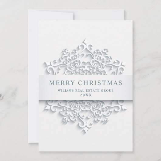 雪モダン片のクリスマスの企業の挨拶 シーズンカード (正面)