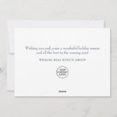 雪モダン片のクリスマスの企業の挨拶 シーズンカード (裏面)