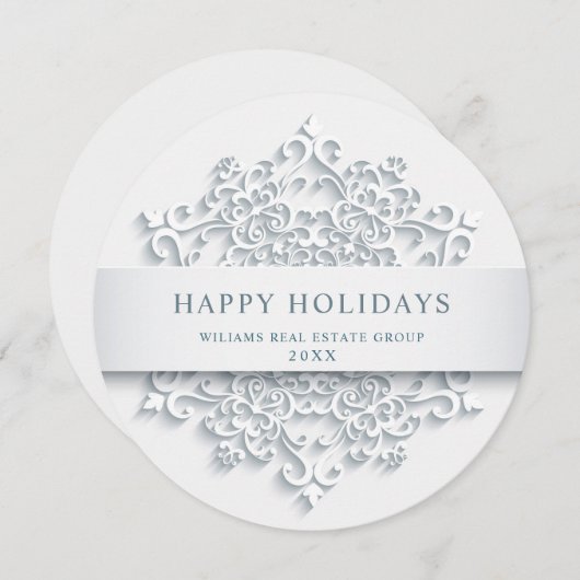 雪モダン片のクリスマスの企業の挨拶 シーズンカード (正面/裏面)