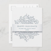 雪モダン片のクリスマスの企業の挨拶 シーズンポストカード (正面/裏面)