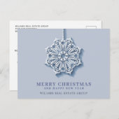 雪モダン片のクリスマスの企業の挨拶 シーズンポストカード (正面/裏面)