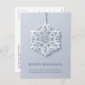 雪モダン片のクリスマスの企業の挨拶 シーズンポストカード (正面/裏面)