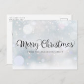 雪モダン片のスクリプ企業のト シーズンポストカード (正面/裏面)