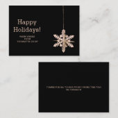 雪モダン片の企業の季節の挨拶 ノートカード (正面/裏面)