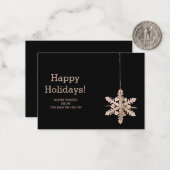 雪モダン片の企業の季節の挨拶 ノートカード (正面/裏面インサイチュ)