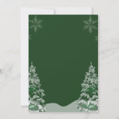 雪モダン片の松の緑の冬クリスマス 招待状 (裏面)