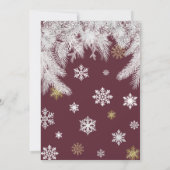 雪モダン片の松の赤い冬のクリスマスパーティー 招待状 (裏面)