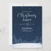 雪モダン片の松海軍の冬のクリスマスパーティー 招待状 (正面)