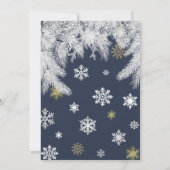 雪モダン片の松海軍の冬のクリスマスパーティー 招待状 (裏面)