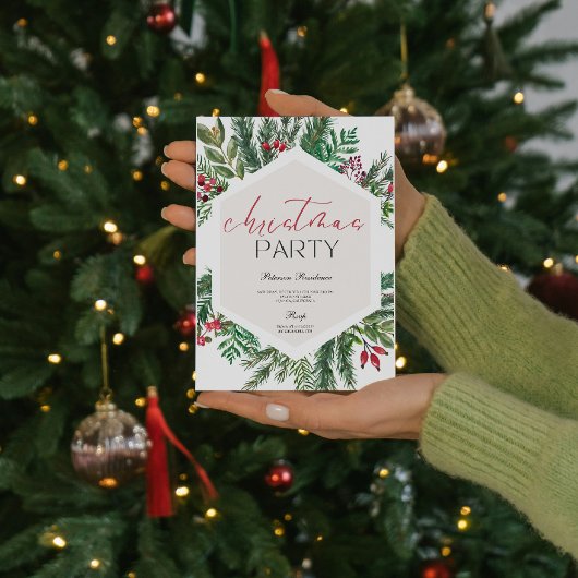 雪モダン片の松海軍の冬のクリスマスパーティー 招待状
