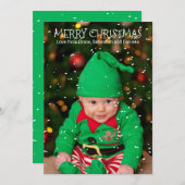 雪モダン片の落下パーソナライズされた シーズンカード (正面/裏面)