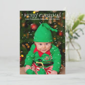 雪モダン片の落下パーソナライズされた シーズンカード (スタンド正面)