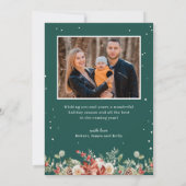 雪モダン片オーバーレイMerry Christmas Photo シーズンカード (裏面)