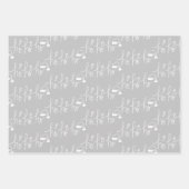 雪モダン片クリスマススノーフレークピンク ラッピングペーパーシート (正面3)