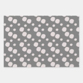 雪モダン片クリスマススノーフレークピンク ラッピングペーパーシート (正面2)