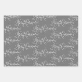 雪モダン片クリスマススノーフレークピンク ラッピングペーパーシート (正面)