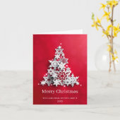 雪モダン片クリスマスツリーのグリーティ企業のング カード (黄色い花)