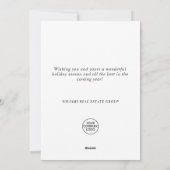 雪モダン片クリスマスツリーのグリーティ企業のング シーズンカード (裏面)