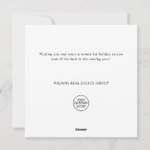 雪モダン片クリスマスツリーのグリーティ企業のング シーズンカード (裏面)