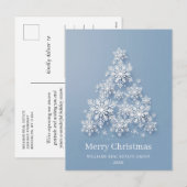 雪モダン片クリスマスツリーのグリーティ企業のング シーズンポストカード (正面/裏面)