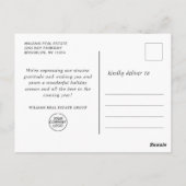 雪モダン片クリスマスツリーのグリーティ企業のング ポストカード (裏面)