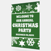 雪モダン片グリーンクリスマスパーティーへようこそ アクリルサイン (傾斜)