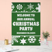 雪モダン片グリーンクリスマスパーティーへようこそ アクリルサイン (ウェディング)