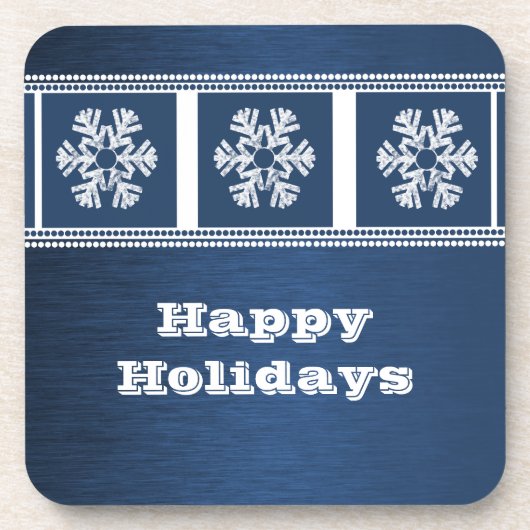 雪モダン片コースターセット、青 コースター (正面)