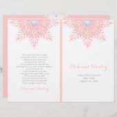 雪モダン片ピンクホワイト折り畳み式結婚式 (正面/裏面)