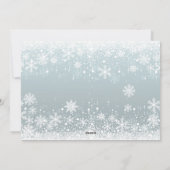 雪モダン片フレームのクリスマスフォト シーズンカード (裏面)