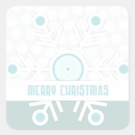 雪モダン片メリークリスマス スクエアシール