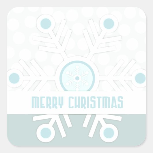 雪モダン片メリークリスマス スクエアシール (正面)