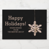 雪モダン片企業の季節あいさつミニ スパークリングワインラベル (シングルラベル)